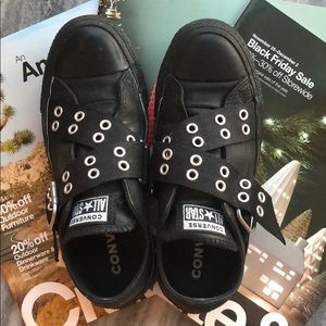 Converse Leather Statement Sneaker (Black)